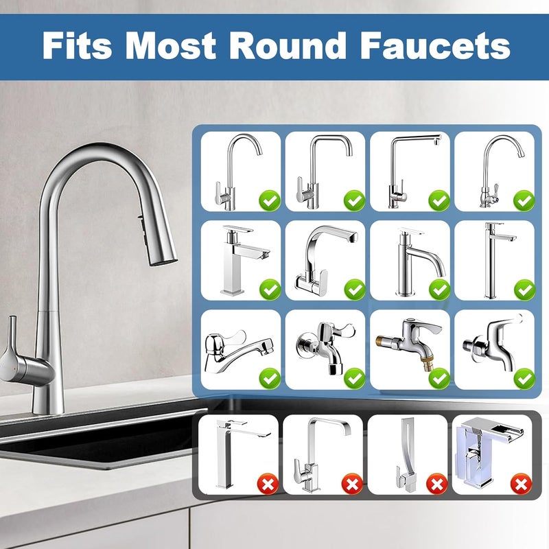 Dexspoeny 23 Pcs Sink Faucet Water Filter with Filter Elements Set, 360 Rotating Faucet Filters, Remove Fluoride Heavy Metals Hard Water, Sink Filters Faucets for Home Kitchen & Bathroom - Image 2